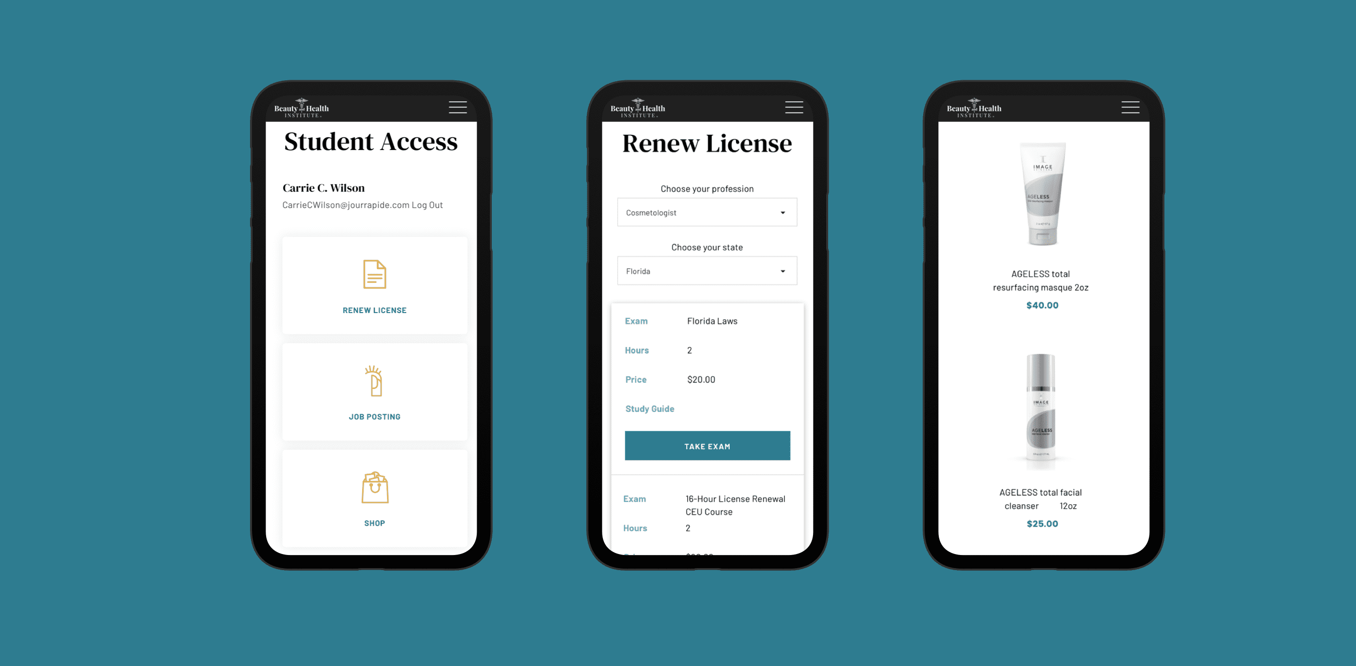 BHI website on mobile