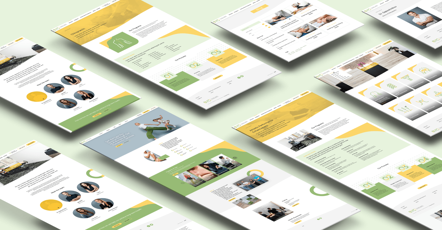 BYC isometric website screens